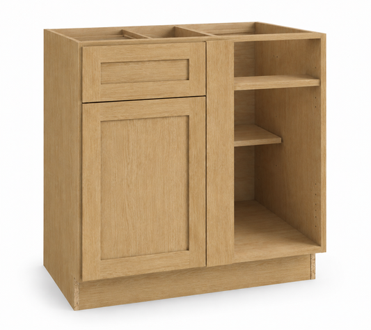 Natural Oak Shaker Blind Corner Base Cabinet (L/R interchangeable)