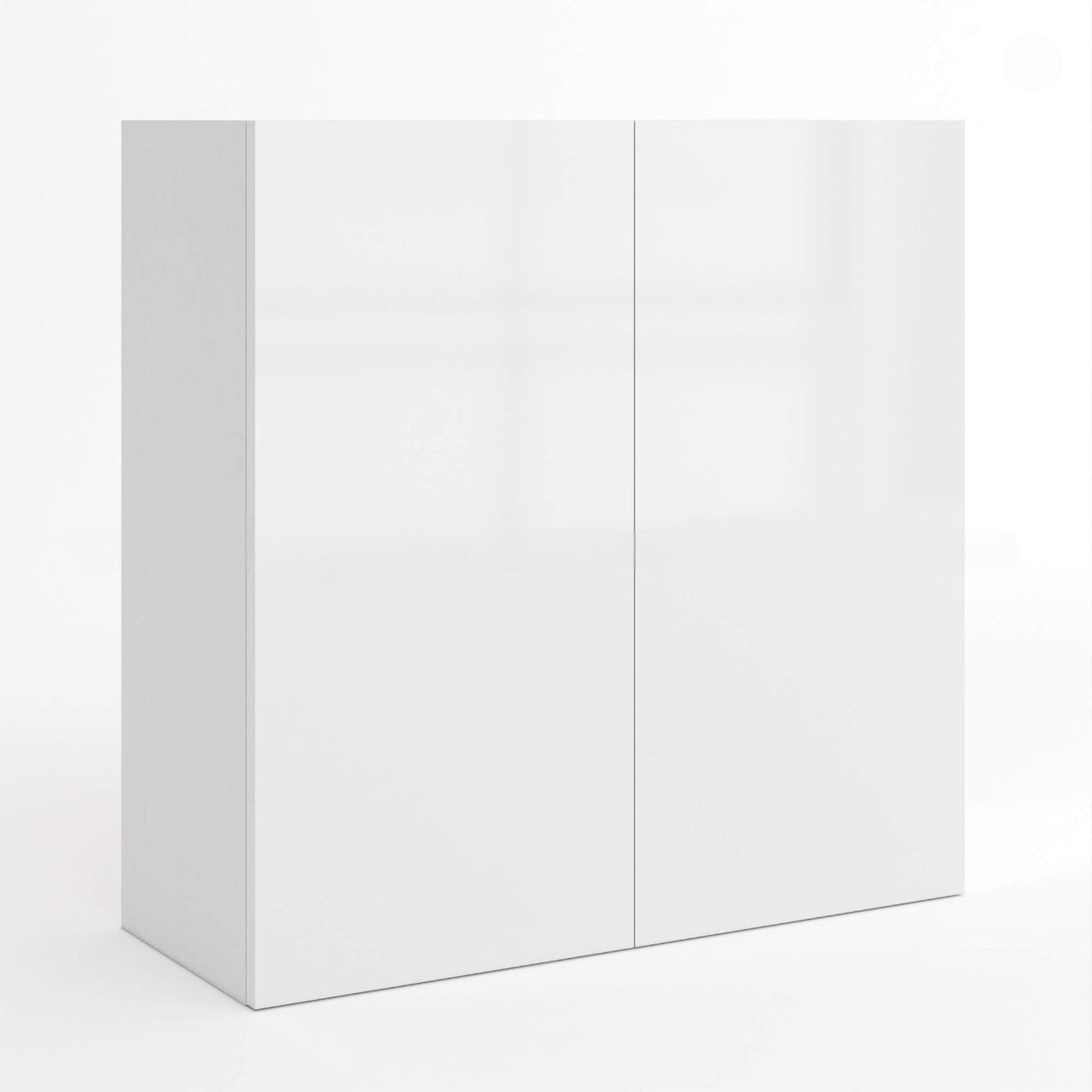 Frameless Gloss White 36″H Double Door Wall Cabinet