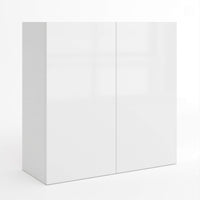 Frameless Gloss White 36″H Double Door Wall Cabinet