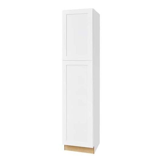 White Shaker 24"D Two Single Door Utility Pantry Cabinet