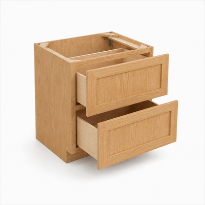English Toffee Shaker 2 Drawer Base Cabinet