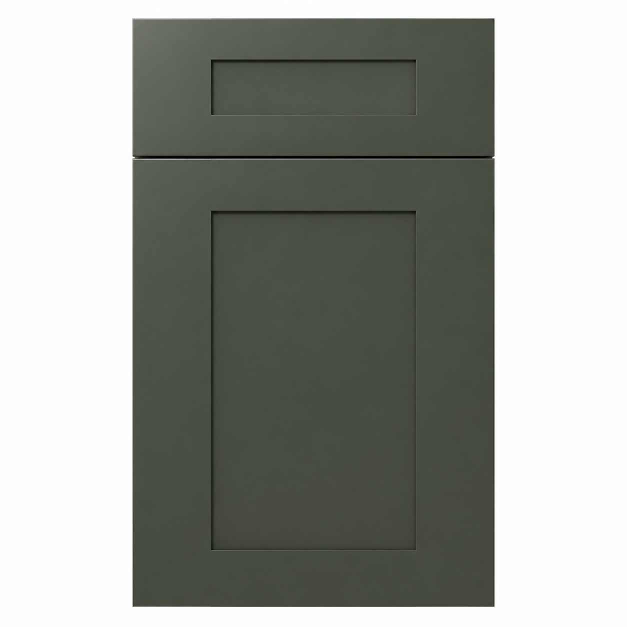 Dark green cabinet door on a white background ( USA Cabinets Outlet )