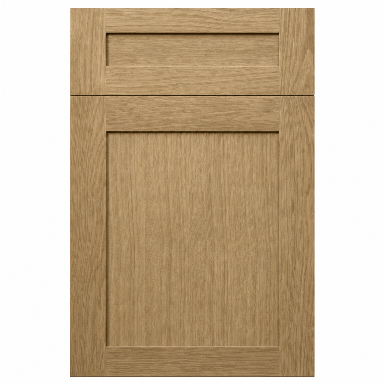 Wooden cabinet door with a two-tone design on a white background|USA Cabinets Outlet |