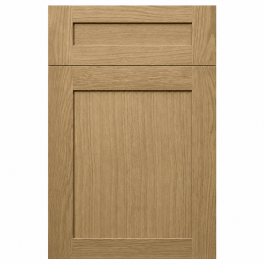 Wooden cabinet door with a two-tone design on a white background|USA Cabinets Outlet |