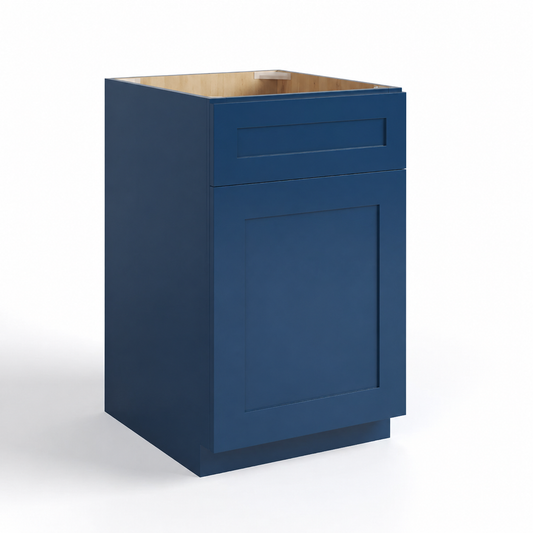 Navy Blue Shaker 24"D  Base Cabinet Single Door One Drawer