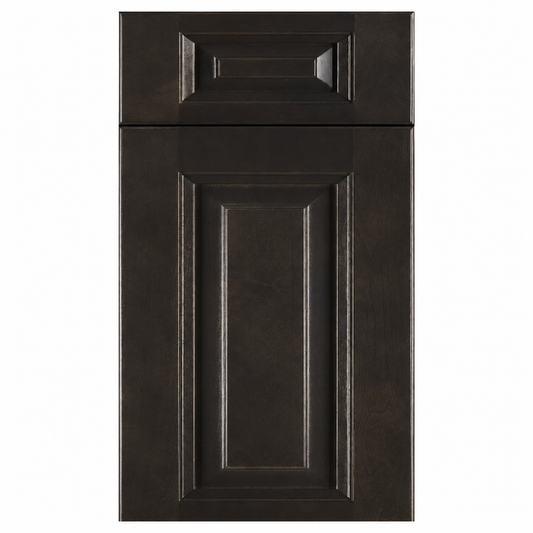 Dark brown cabinet door with a rectangular panel design on a white background |USA Cabinets Outlet | 