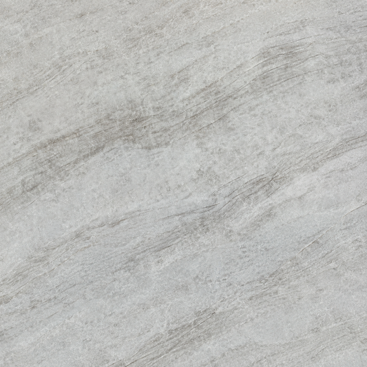 Light gray stone-look tile with subtle natural veining and a textured surface | USA Cabinets Outlet