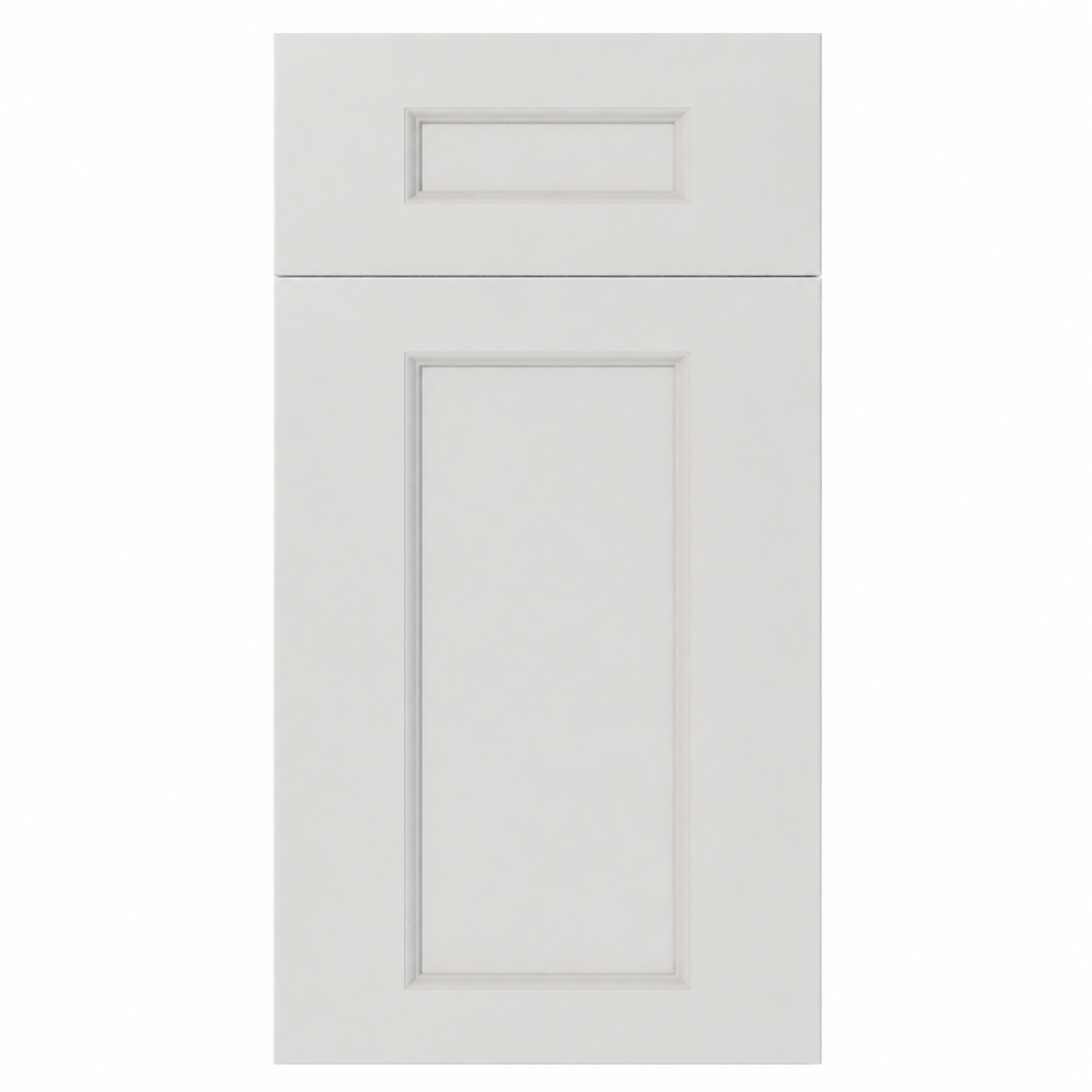 White cabinet door with a rectangular inset on a white background |USA Cabinets Outlet |