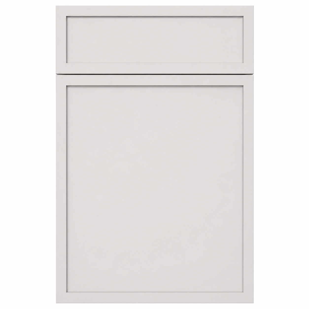 White cabinet door with a rectangular indentation on a white background ( USA Cabinets Outlet )