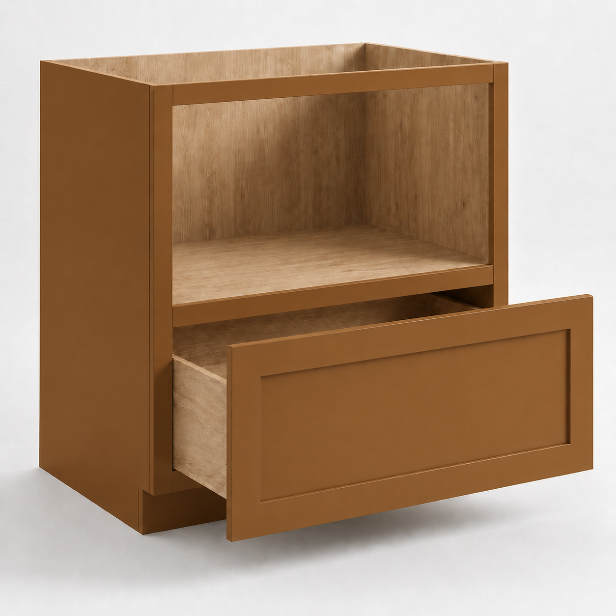 English Toffee Shaker Microwave Base Cabinet