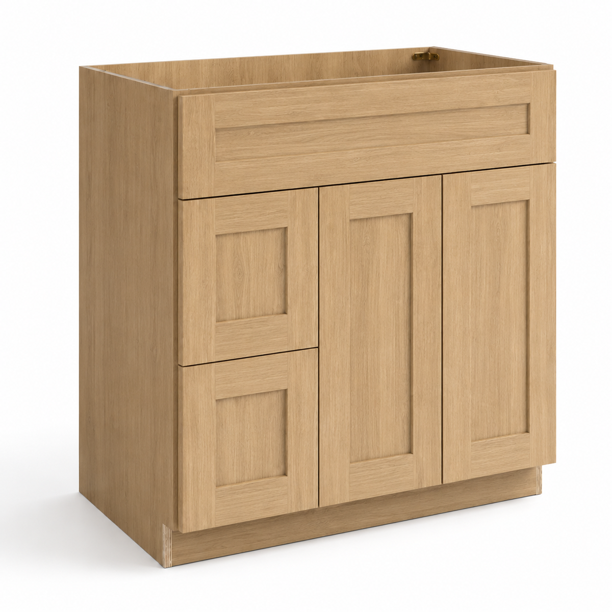 English Toffee Shaker Vanity Combo Cabinet with 2 Left Drawers