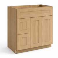English Toffee Shaker Vanity Combo Cabinet with 2 Left Drawers