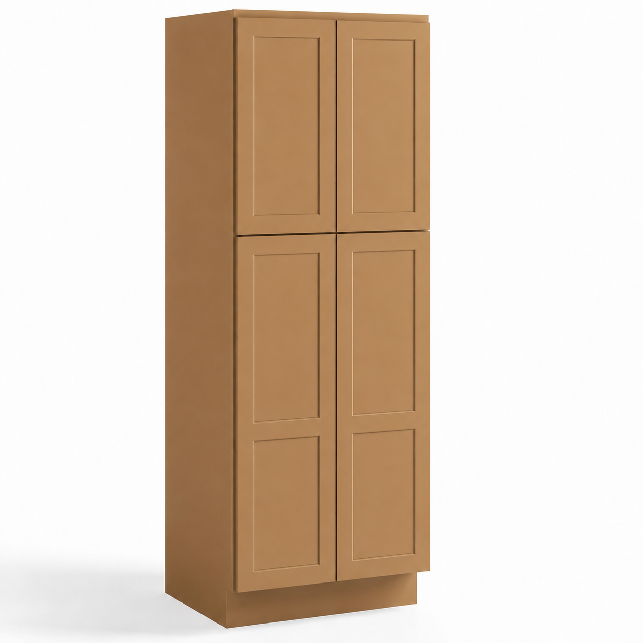 English Toffee Shaker 24"W x 24"D Pantry Cabinet with 4 Doors — 2 Upper / 2 Lower