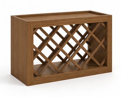 English Toffee Shaker Wall Wine Rack Cabinet