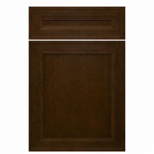 Brown cabinet door with a white border on a white background |USA Cabinets Outlet |