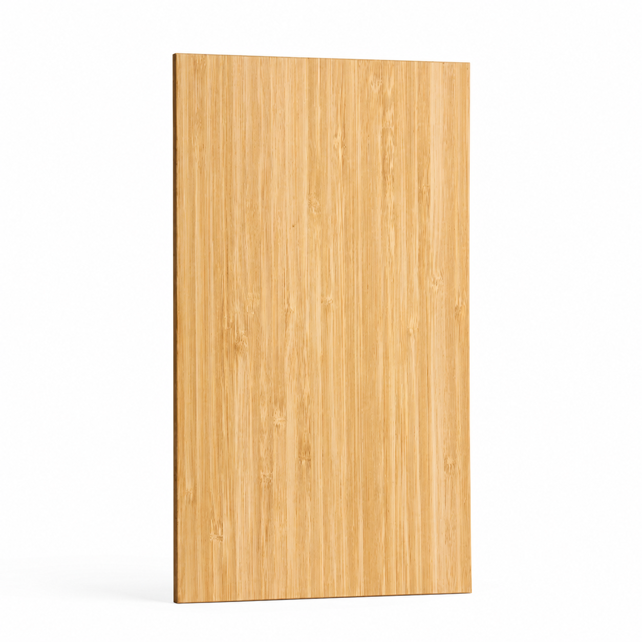 A rectangular bamboo wood panel with a natural vertical grain pattern, standing upright against a plain white background | USA Cabinets Outlet 