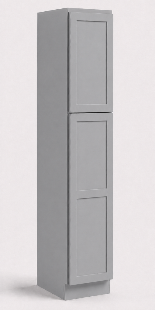 Gray Shaker 18”W x 24"D Pantry Cabinet – 2 Doors (Upper & Lower)