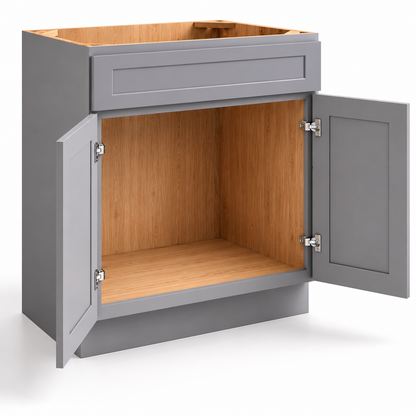 Gray Shaker Vanity Sink Base Cabinet