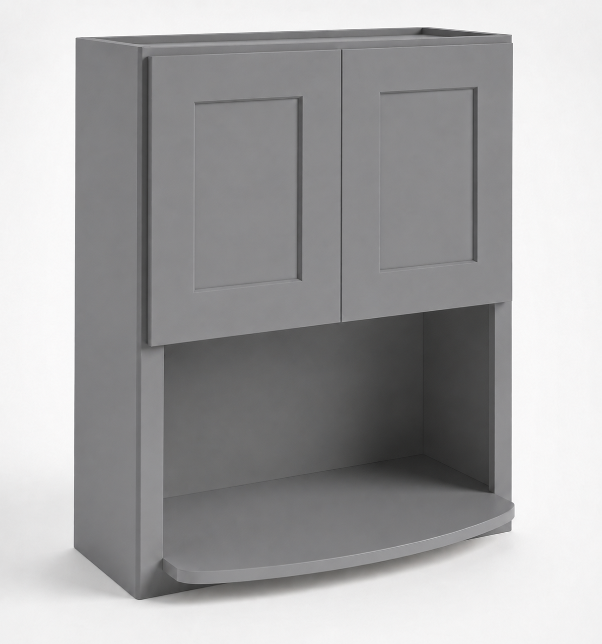 Gray Shaker Microwave Wall Cabinet