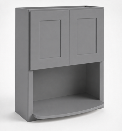 Gray Shaker Microwave Wall Cabinet
