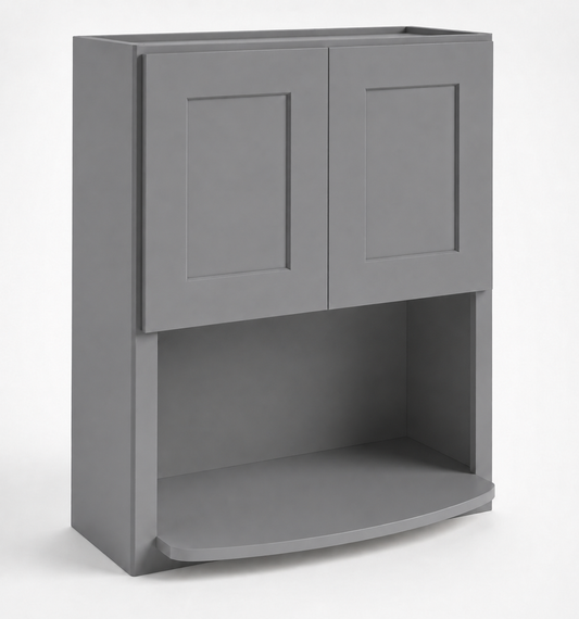 Gray Shaker Microwave Wall Cabinet