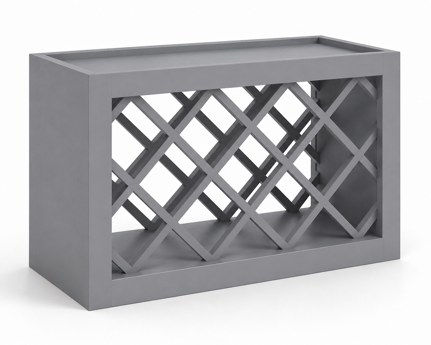 Gray Shaker Wall Wine Rack Cabinet