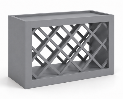 Gray Shaker Wall Wine Rack Cabinet