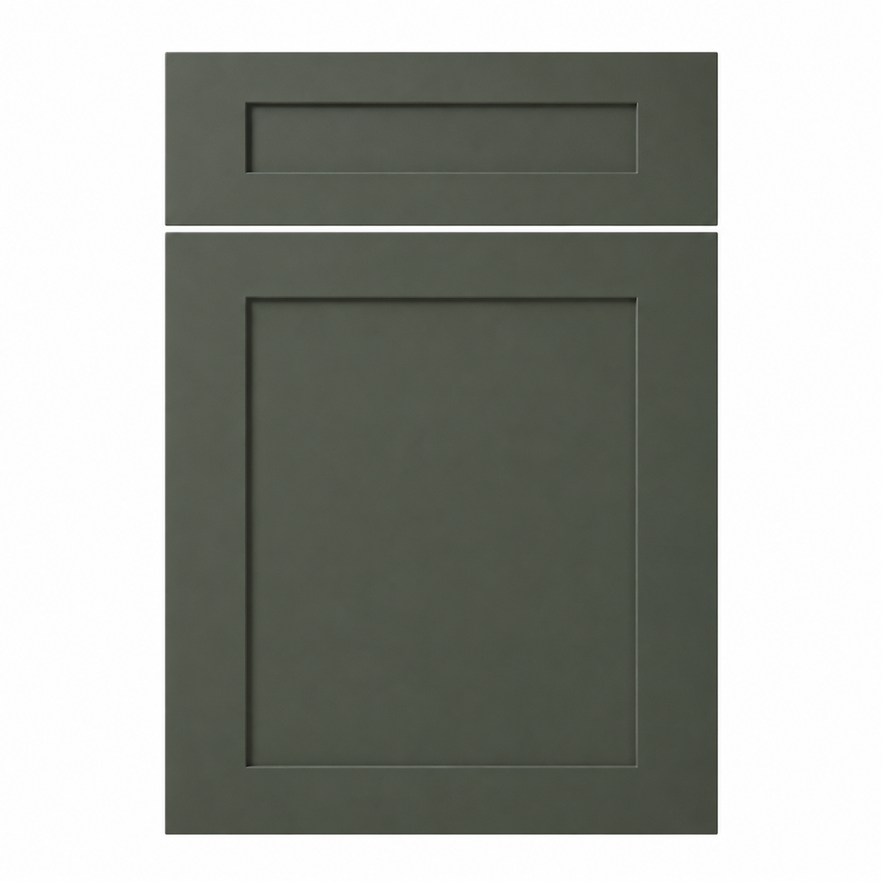 Dark gray cabinet door with a rectangular design on a white background|USA Cabinets Outlet |