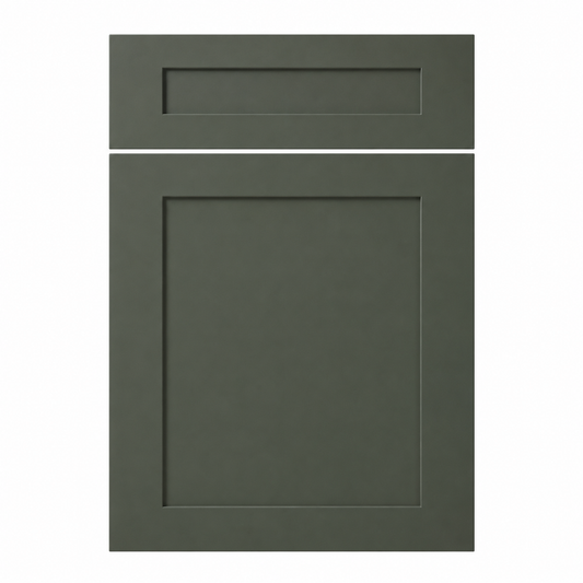 Dark gray cabinet door with a rectangular design on a white background|USA Cabinets Outlet |
