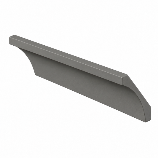 A single long, narrow dark navy hardware piece with a curved, bracket-like shape, shown on a plain white background | USA Cabinets Outlet 