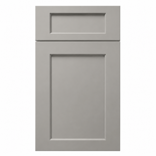 Gray cabinet door with a rectangular inset panel on a white background |USA Cabinets Outlet |