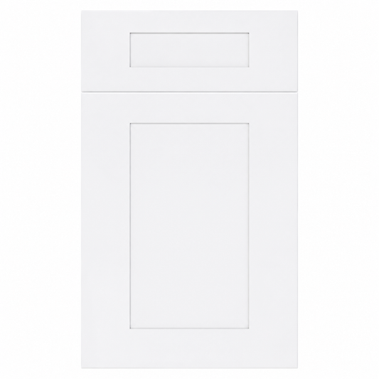 White cabinet door with a rectangular cutout on a white background ( USA Cabinets Outlet )