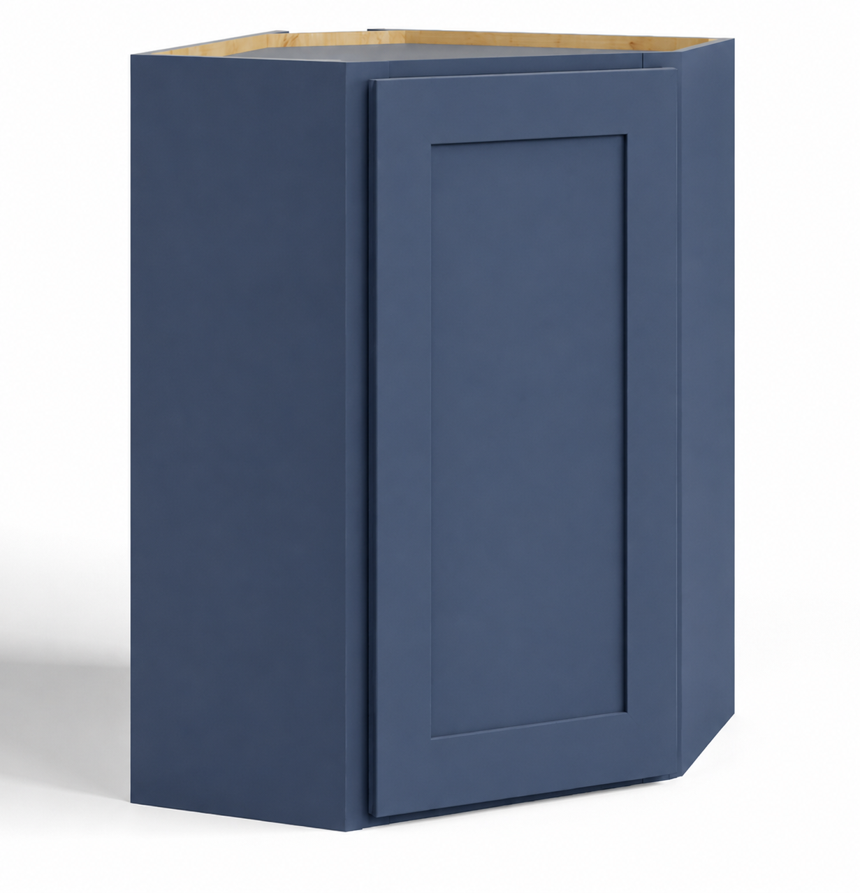 Navy Blue Wall Diagonal Corner Cabinet – 24"W × 12"D