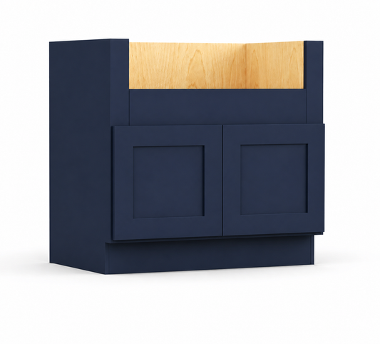 Navy Blue Shaker Farmhouse Sink Base Cabinet – 2 Doors