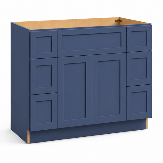 Navy Blue Shaker 48" Vanity Sink Drawer Base Cabinet