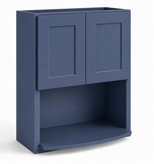 Navy Blue Shaker Microwave Wall Cabinet