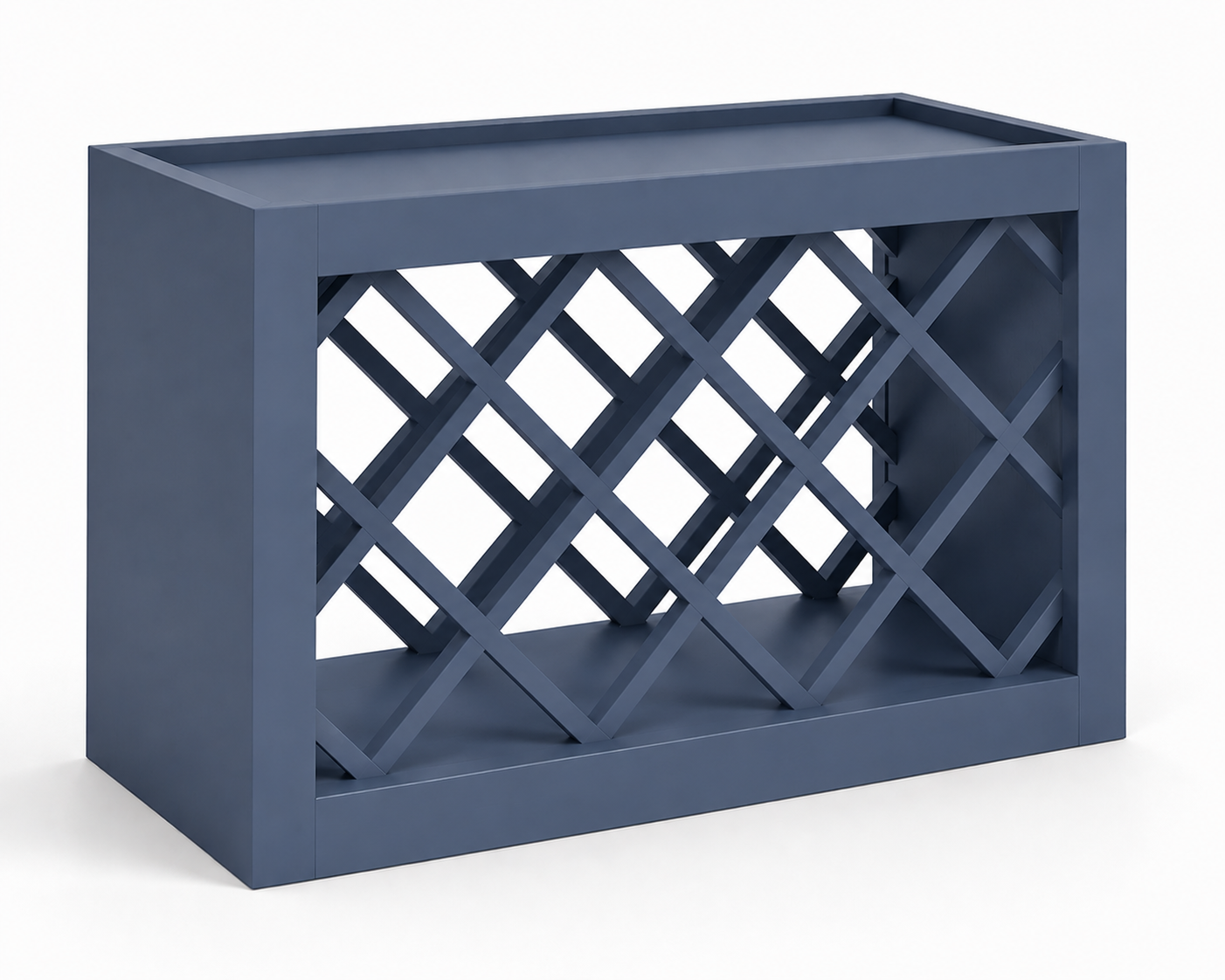 Navy Blue Shaker Wall Wine Rack Cabinet