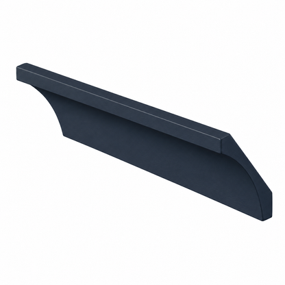 A single long, narrow dark navy hardware piece with a curved, bracket-like shape, shown on a plain white background | USA Cabinets Outlet 