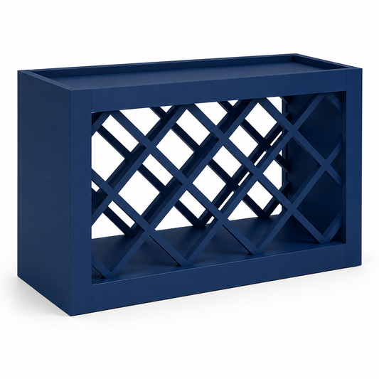 Navy Blue Shaker 18"H Wall Wine Rack Cabinet