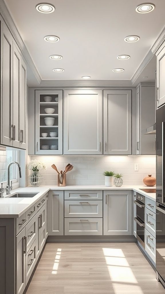 Gray Shaker Oven Pantry Cabinet, 24