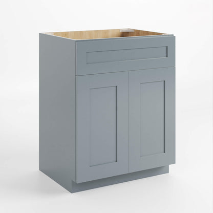 Gray Shaker Sink Base Cabinet – 2 Doors &  1 False Drawer
