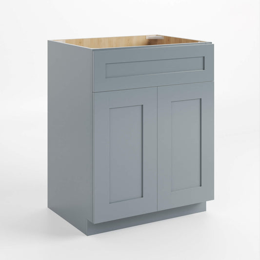 Gray Shaker Sink Base Cabinet – 2 Doors &  1 False Drawer