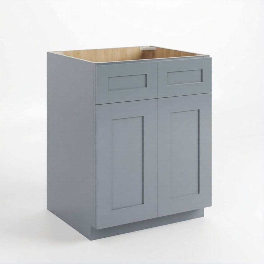 Shaker Gray Base Cabinet with 2 Doors & 2 Drawers