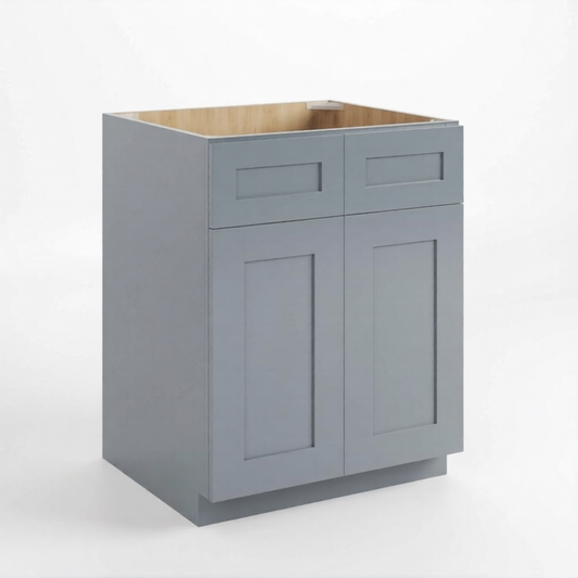 Shaker Gray Base Cabinet with 2 Doors & 2 Drawers