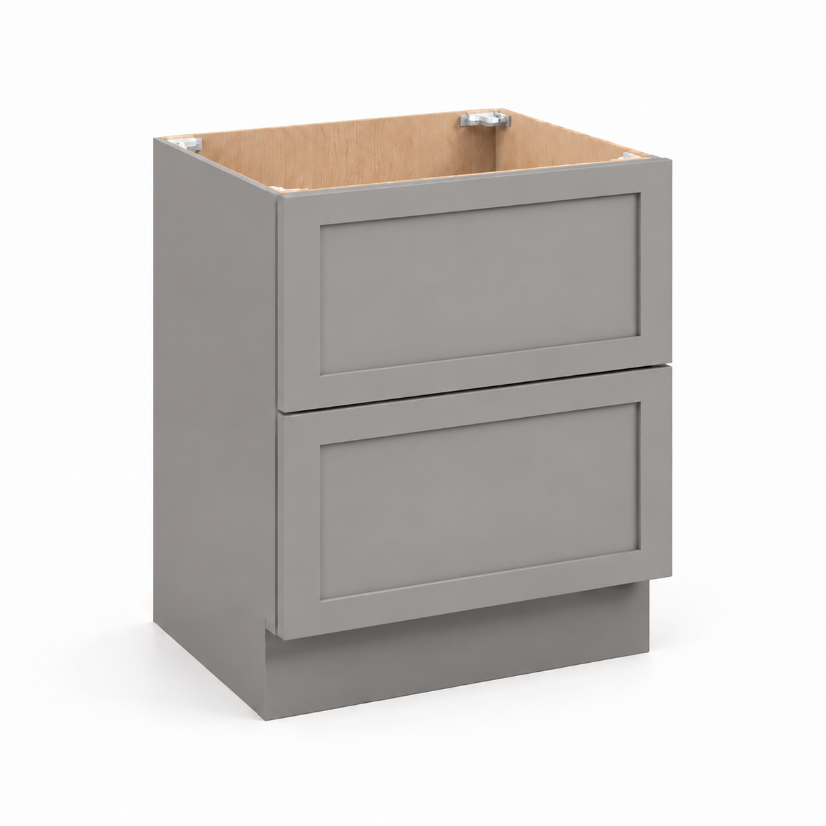 Gray Shaker 2 Drawer Base Cabinet