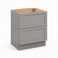 Gray Shaker 2 Drawer Base Cabinet