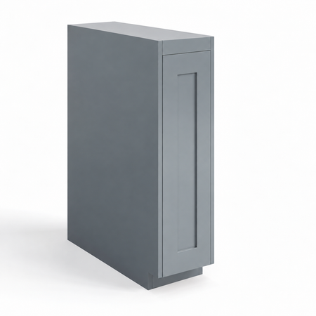 Gray Shaker spice pull-out base cabinet featuring a classic Shaker-style front, smooth gray finish, and narrow pull-out storage designed for organizing spices, seasonings, and kitchen essentials by USA Cabinets Outlet.