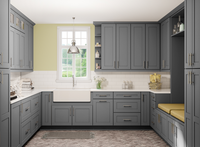 Gray Shaker Spice Pull Base Cabinet