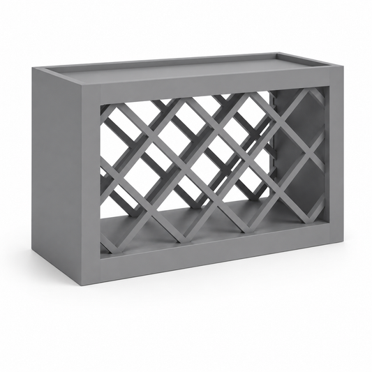 Gray lattice shelf on a white background | USA Cabinets Outlet |