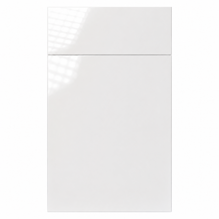 White cabinet door with a glossy finish on a white background|USA Cabinets Outlet |
